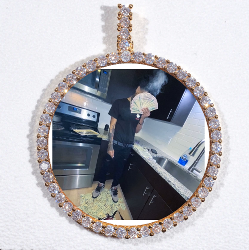 LARGE 3D CIRCLE CUSTOM PICTURE PENDANT