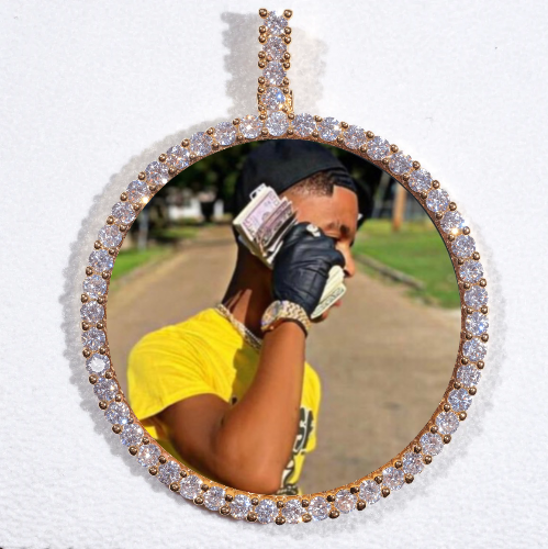 LARGE 3D CIRCLE CUSTOM PICTURE PENDANT