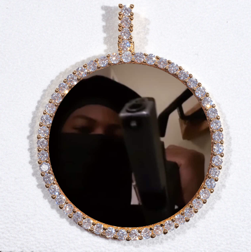 LARGE 3D CIRCLE CUSTOM PICTURE PENDANT