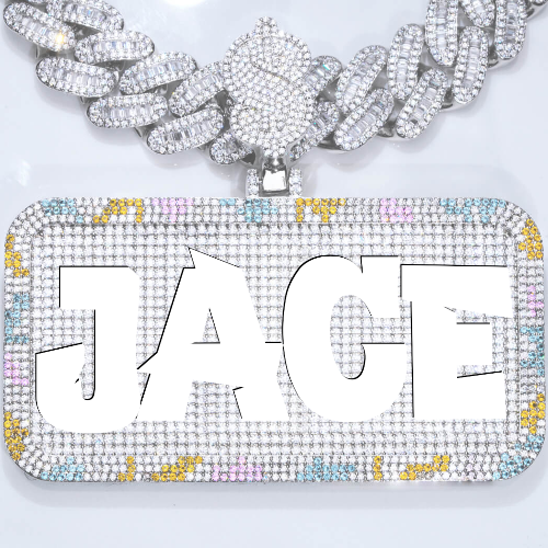 CUSTOM LETTER NECKLACE 3D COLORFUL SQUARE