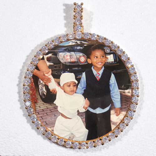 LARGE 3D CIRCLE CUSTOM PICTURE PENDANT