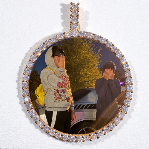 LARGE 3D CIRCLE CUSTOM PICTURE PENDANT