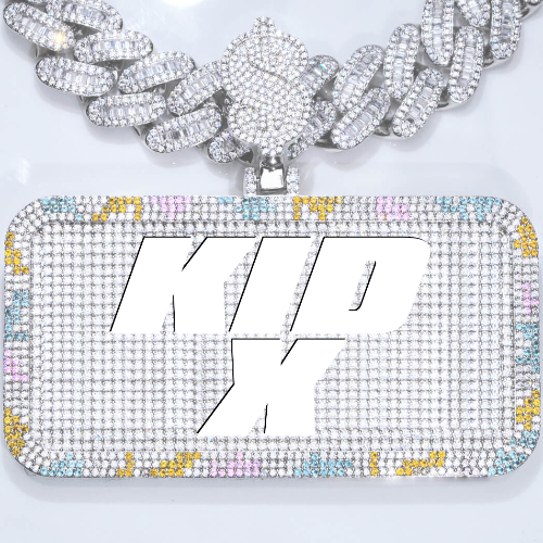 CUSTOM LETTER NECKLACE 3D COLORFUL SQUARE