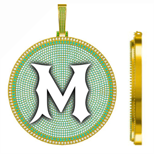 CUSTOM LETTER NECKLACE 3D BIG DISC