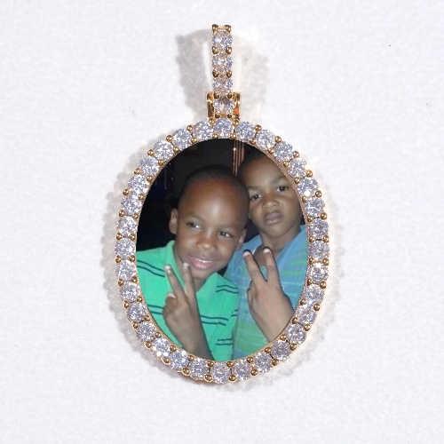 3D Oval Custom Picture Pendant