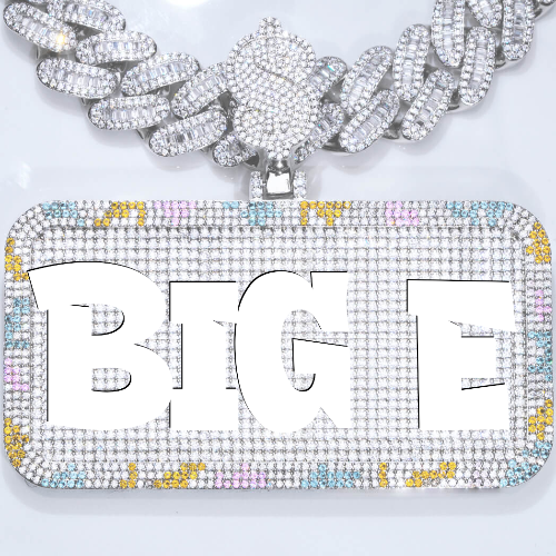 CUSTOM LETTER NECKLACE 3D COLORFUL SQUARE