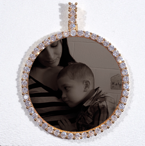 LARGE 3D CIRCLE CUSTOM PICTURE PENDANT