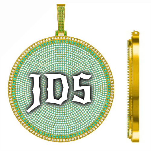 CUSTOM LETTER NECKLACE 3D BIG DISC