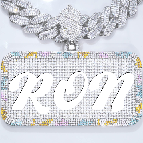 CUSTOM LETTER NECKLACE 3D COLORFUL SQUARE