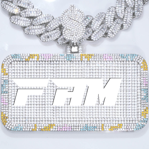 CUSTOM LETTER NECKLACE 3D COLORFUL SQUARE