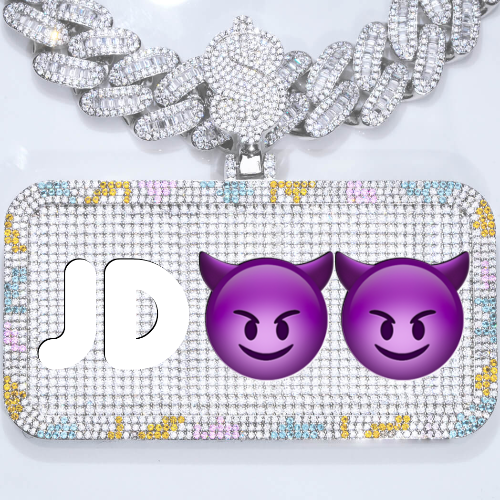 CUSTOM LETTER NECKLACE 3D COLORFUL SQUARE