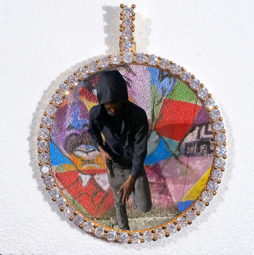 LARGE 3D CIRCLE CUSTOM PICTURE PENDANT