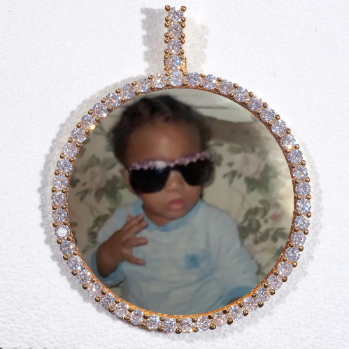 LARGE 3D CIRCLE CUSTOM PICTURE PENDANT