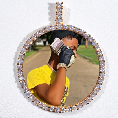 LARGE 3D CIRCLE CUSTOM PICTURE PENDANT