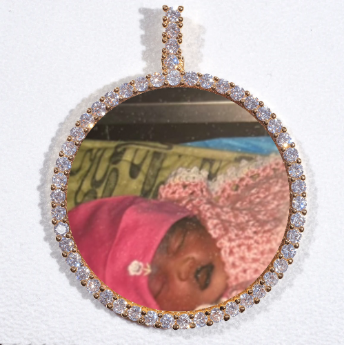 LARGE 3D CIRCLE CUSTOM PICTURE PENDANT