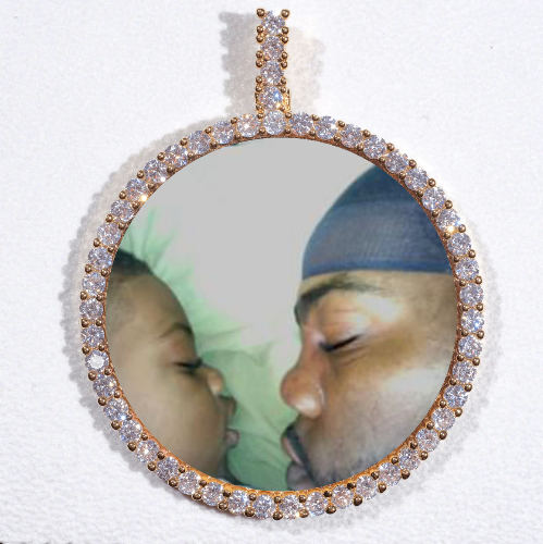LARGE 3D CIRCLE CUSTOM PICTURE PENDANT