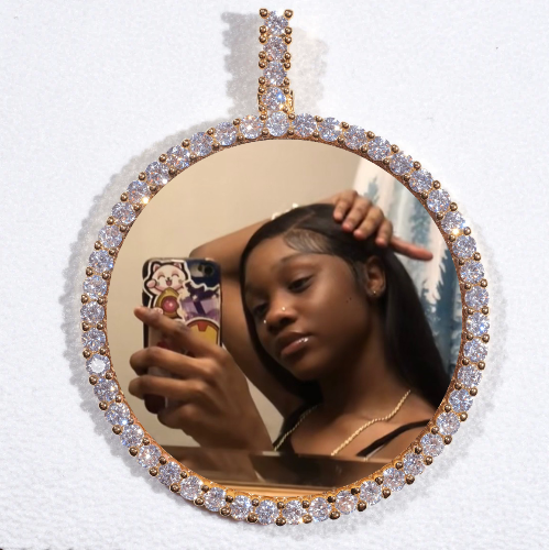 LARGE 3D CIRCLE CUSTOM PICTURE PENDANT