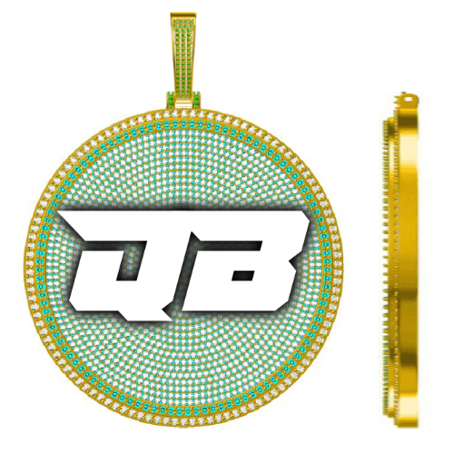 CUSTOM LETTER NECKLACE 3D BIG DISC