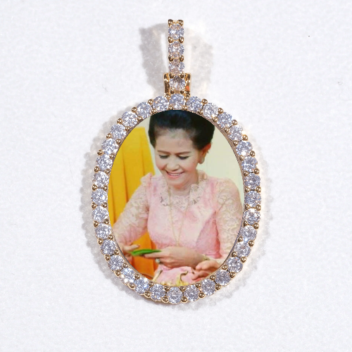 3D Oval Custom Picture Pendant