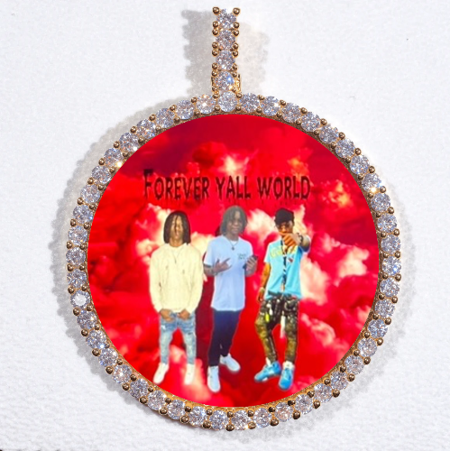 LARGE 3D CIRCLE CUSTOM PICTURE PENDANT