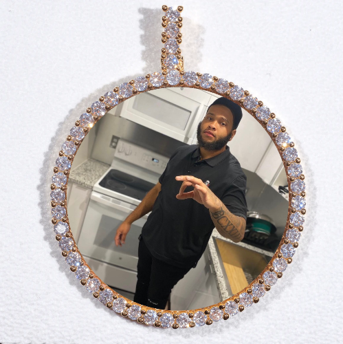 LARGE 3D CIRCLE CUSTOM PICTURE PENDANT
