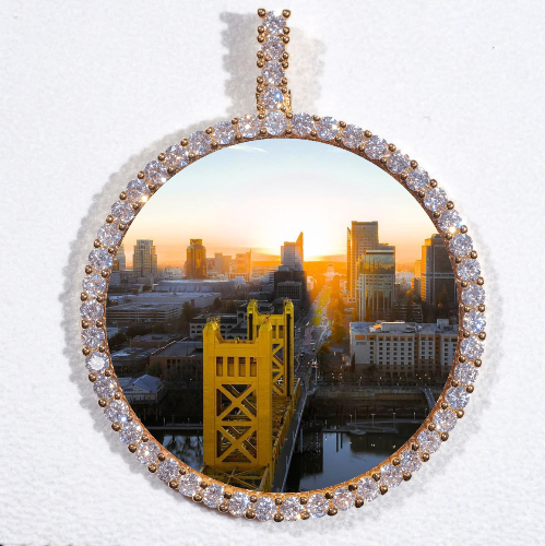 LARGE 3D CIRCLE CUSTOM PICTURE PENDANT