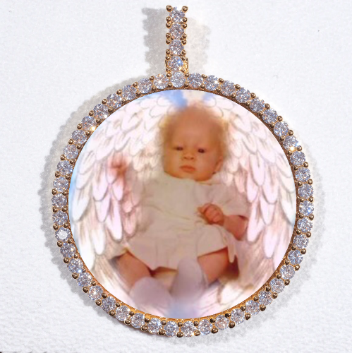 LARGE 3D CIRCLE CUSTOM PICTURE PENDANT