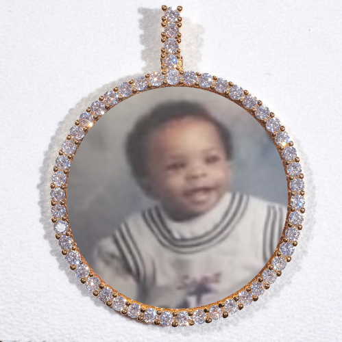 LARGE 3D CIRCLE CUSTOM PICTURE PENDANT