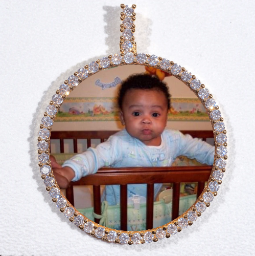 LARGE 3D CIRCLE CUSTOM PICTURE PENDANT