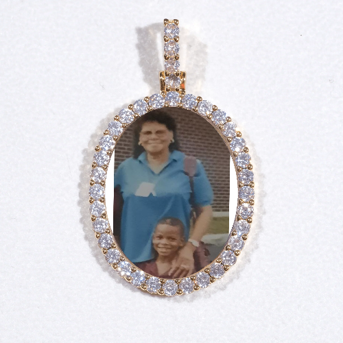 3D Oval Custom Picture Pendant