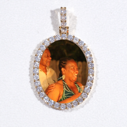 3D Oval Custom Picture Pendant