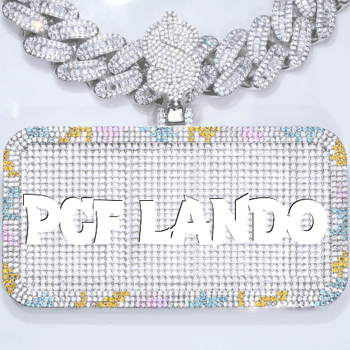 CUSTOM LETTER NECKLACE 3D COLORFUL SQUARE