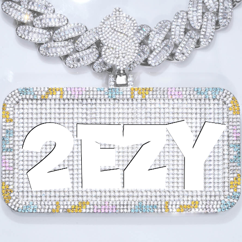 CUSTOM LETTER NECKLACE 3D COLORFUL SQUARE