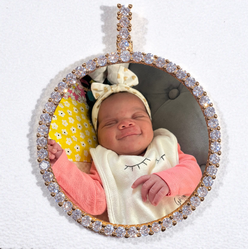 LARGE 3D CIRCLE CUSTOM PICTURE PENDANT