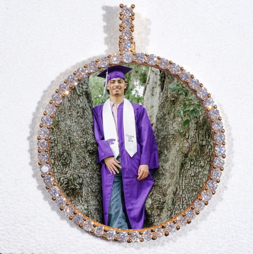 LARGE 3D CIRCLE CUSTOM PICTURE PENDANT