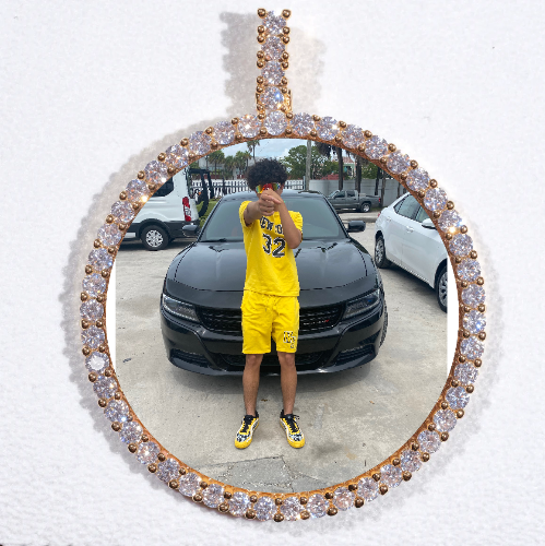 LARGE 3D CIRCLE CUSTOM PICTURE PENDANT