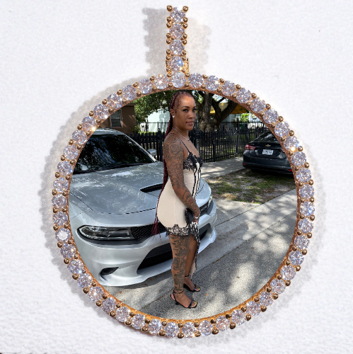 LARGE 3D CIRCLE CUSTOM PICTURE PENDANT