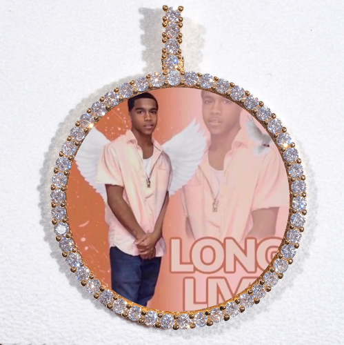 LARGE 3D CIRCLE CUSTOM PICTURE PENDANT