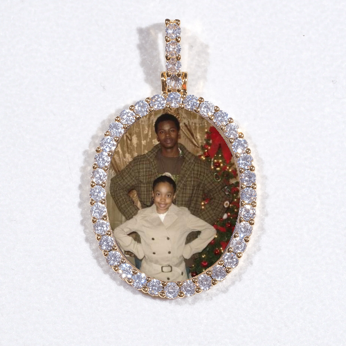 3D Oval Custom Picture Pendant