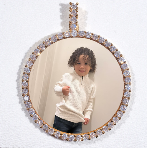 LARGE 3D CIRCLE CUSTOM PICTURE PENDANT