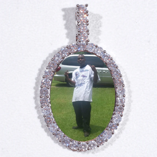 Large 3D Oval Custom Picture Pendant