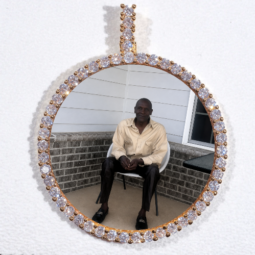 LARGE 3D CIRCLE CUSTOM PICTURE PENDANT