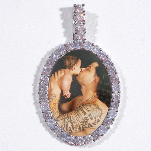 Large 3D Oval Custom Picture Pendant