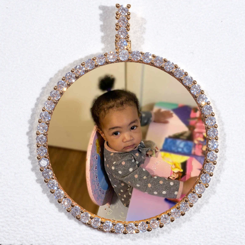 LARGE 3D CIRCLE CUSTOM PICTURE PENDANT