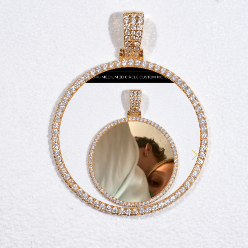 MEDIUM 3D CIRCLE CUSTOM PICTURE PENDANT