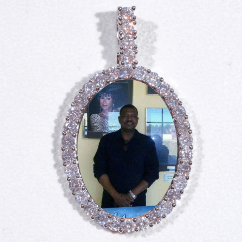 Large 3D Oval Custom Picture Pendant