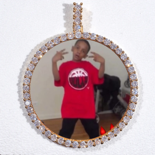 LARGE 3D CIRCLE CUSTOM PICTURE PENDANT