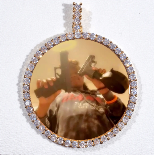 LARGE 3D CIRCLE CUSTOM PICTURE PENDANT