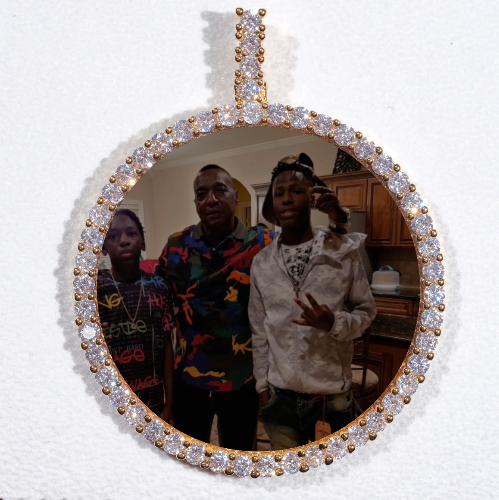 LARGE 3D CIRCLE CUSTOM PICTURE PENDANT