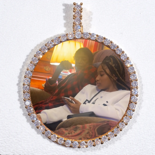 LARGE 3D CIRCLE CUSTOM PICTURE PENDANT
